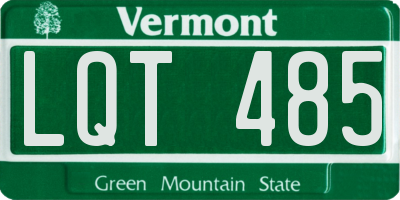 VT license plate LQT485