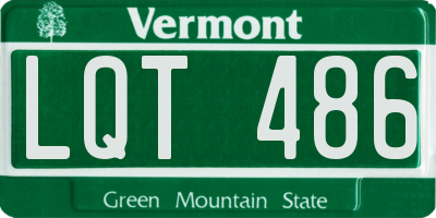 VT license plate LQT486