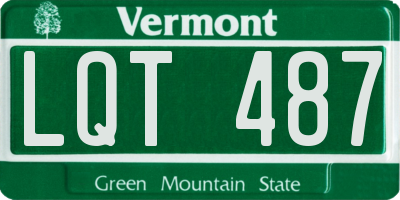 VT license plate LQT487