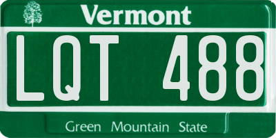 VT license plate LQT488