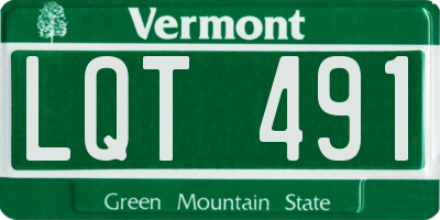 VT license plate LQT491