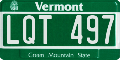 VT license plate LQT497