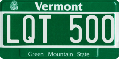 VT license plate LQT500