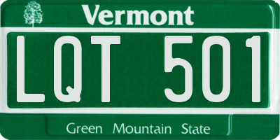 VT license plate LQT501