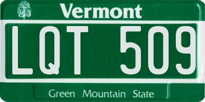 VT license plate LQT509