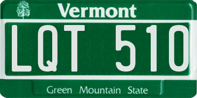 VT license plate LQT510