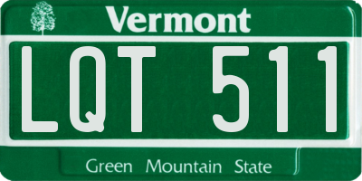 VT license plate LQT511