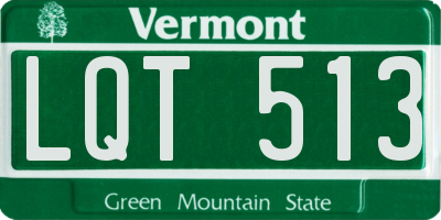 VT license plate LQT513
