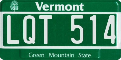 VT license plate LQT514