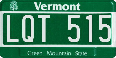 VT license plate LQT515