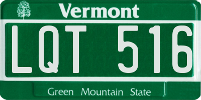 VT license plate LQT516