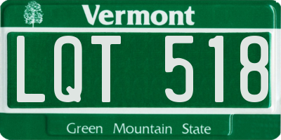 VT license plate LQT518