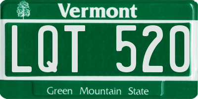 VT license plate LQT520
