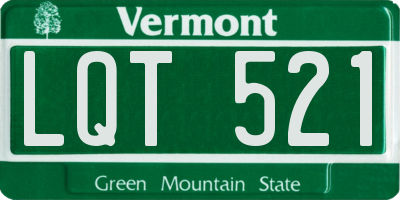 VT license plate LQT521