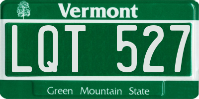 VT license plate LQT527