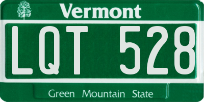 VT license plate LQT528