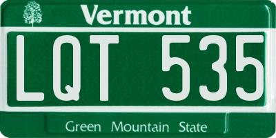 VT license plate LQT535