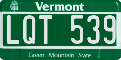 VT license plate LQT539