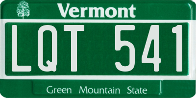 VT license plate LQT541