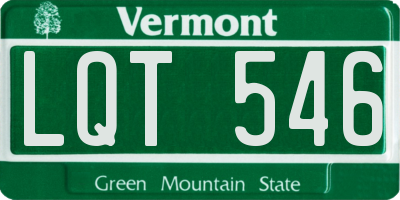 VT license plate LQT546