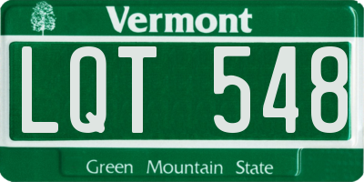 VT license plate LQT548