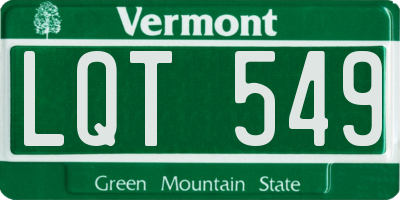 VT license plate LQT549