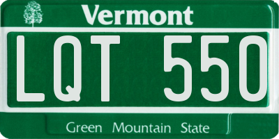 VT license plate LQT550