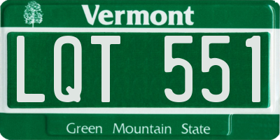 VT license plate LQT551