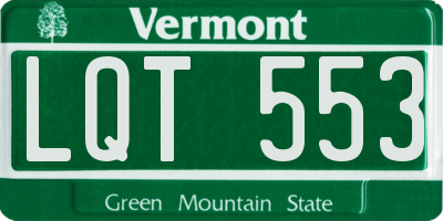 VT license plate LQT553