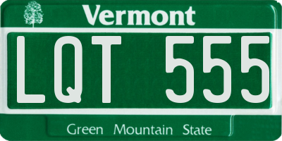 VT license plate LQT555