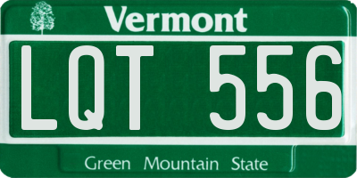 VT license plate LQT556