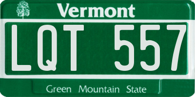 VT license plate LQT557