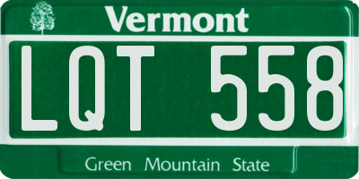 VT license plate LQT558