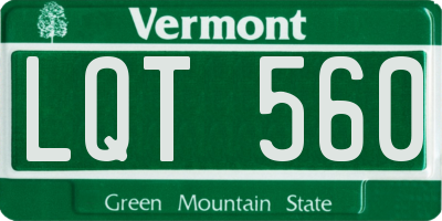 VT license plate LQT560