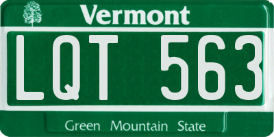 VT license plate LQT563