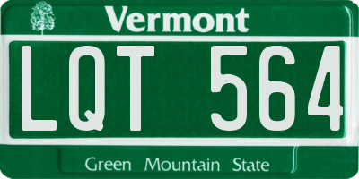 VT license plate LQT564
