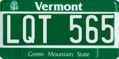 VT license plate LQT565