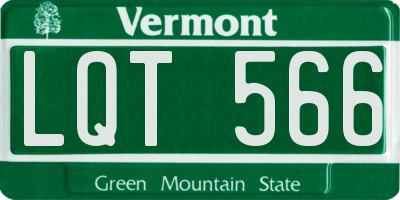 VT license plate LQT566