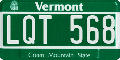 VT license plate LQT568