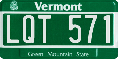 VT license plate LQT571
