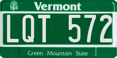 VT license plate LQT572