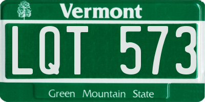 VT license plate LQT573