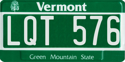 VT license plate LQT576