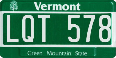 VT license plate LQT578