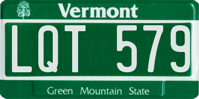 VT license plate LQT579
