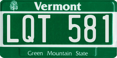 VT license plate LQT581