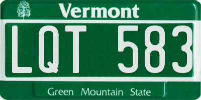 VT license plate LQT583