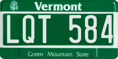 VT license plate LQT584