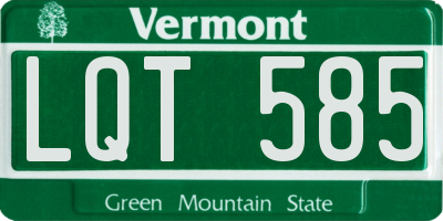 VT license plate LQT585