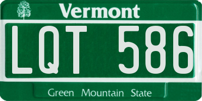 VT license plate LQT586